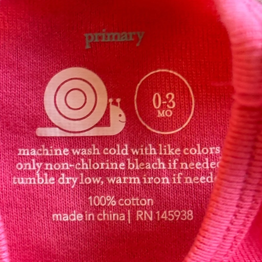 Primary Bright Pink Azalea the tank cotton babysuit 0-3 months NWT